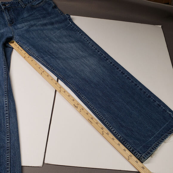L.L. Bean Jeans Womens 16 Regular Blue Denim Straight Leg Cotton Dark Wash - Picture 6 of 16